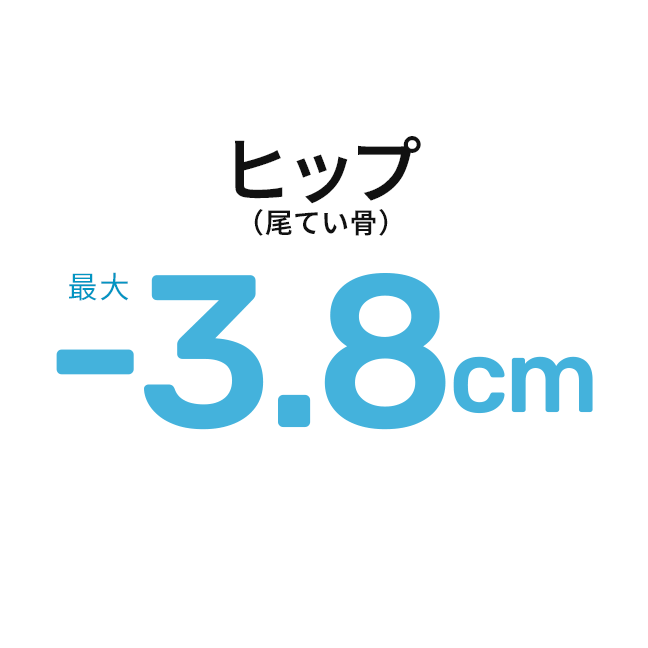 ヒップ（尾てい骨）最大-3.8cm